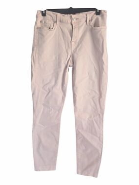 Seven For All Mankind Light Pink Skinny Jeans Distressed Hem